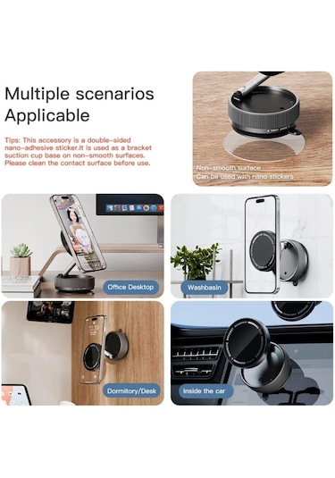 K10 Mıknatıslı Vakumlu Araç İçi Telefon Tutucu