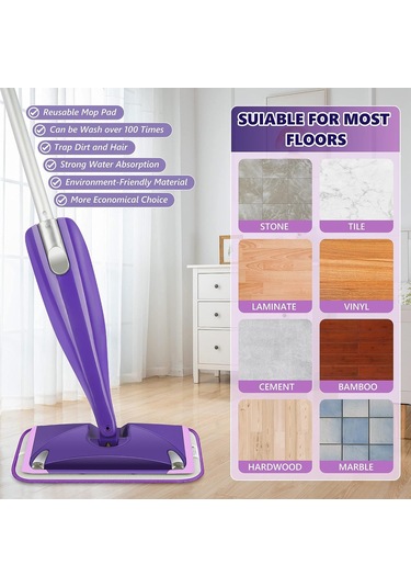 Lemestar Swiffer Wet Jet Uyumlu Mikrofiber Mop Padı - 12 İnç, 6 Adet 2 Yeşil+2 Mor+2 Mavi , Yıkama Yapılabilir, Tekrarlı Kullanım, Ahşap-keramik-zemin Temizliği