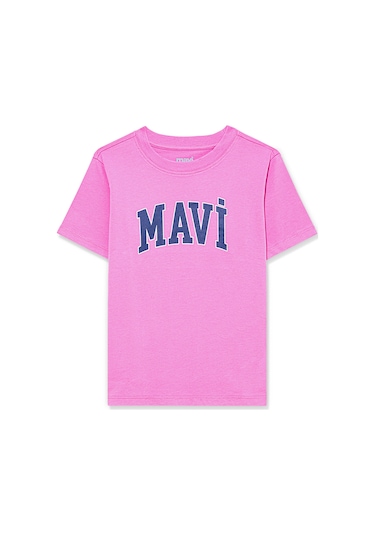 Mavi - Mavi Logo Baskılı Pembe Tişört 7610109-71033 Pembe