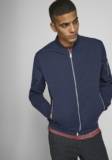 Jack & Jones Fermuarlı Bomber Ceket 12165203 Navy Blazer Lacivert