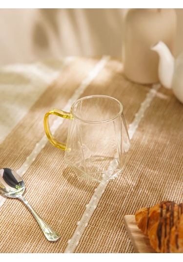 Magistro "yağmur" Cam Bardak Çay Ve Kahve İçin 320 Ml Hediye Bardak 124106390 Gri