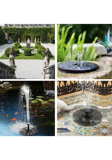 Neevoyu Güneş Enerjili Bahçe Fıskiyesi - Kuş Yemeği Ve Peyzaj İçin 4 Fıskiye Başlıklı, 70cm Maksimum Yükseklikli Siyah Su Pompası