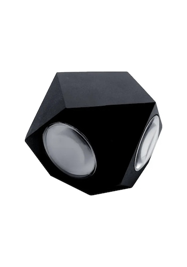 Ycl 8 W Piramit Led Duvar Aplik - Gün Işığı 3000k - Siyah -ıp44 Siyah