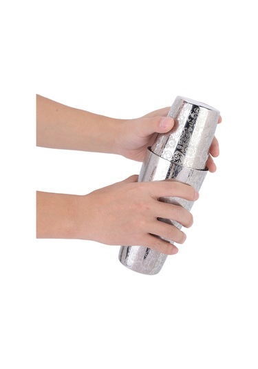 Hangfox 304 Paslanmaz Çelik Boston Kokteyl Shaker Seti, Aşınmaz, Leak-proof, Gravür Desenli, Kahve Ve Kokteyl Hazırlama İçin, Gümüş Rengi