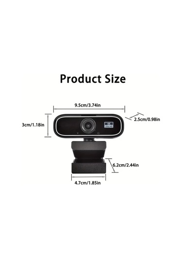 Chuangyinshop Fhd-1080p Webcam Q5 Black Exhqdr Q5 Uhd 4k 120 Derece Genis Acili Usb Kamera Tip C Adaptorlu Tripod