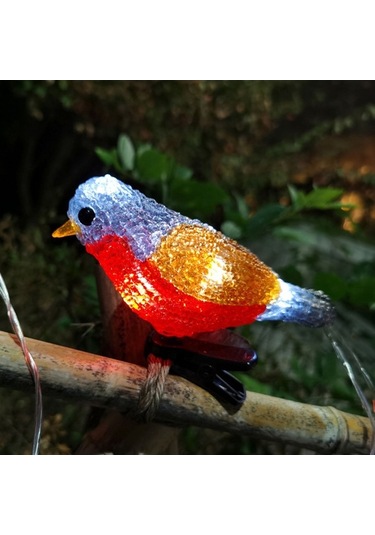 Dancemonkey Akrilik Kuş Işık Grubu Su Geçirmez Pil Kutusu Dekoratif Led Tatil Lamba Su Geçirmez İp44 Beyaz