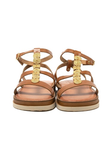 146 Camel Sandalet Kadın 262185 Myconian 2025 Greek Sandal Camel