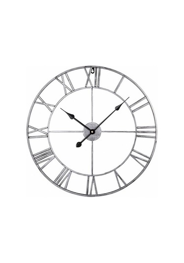 Goldenqian Plz Shop 45 Cm. Yuvarlak Roman Samim Duvar Saati Gümüş Vmfl11 Gümüş