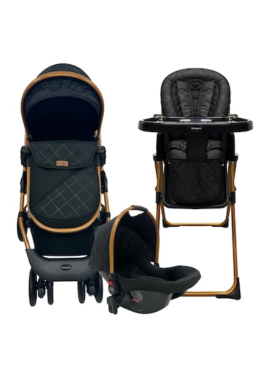 Bebegold Travel Sistem, Çift Yönlü, Seyahat Sistem Bebek Arabası / Mama Sandalyesi Set