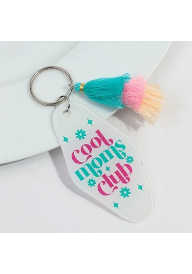 Fishsheep Akrilik Püsküllü Mama Anahtarlık - Anneler Günü, Doğum Günü Hediyesi, Çanta & Araba Aksesuarıblack