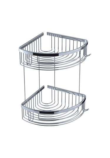 Deppot Oval Lüks Şampuanlık 20x20 - 2 Kat - Krom Çok Renkli