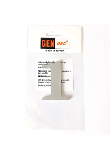 Gendec Kapı Numarası 7Cm No:1 Metalik Gri Kendinden Yapışkanlı Nu