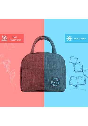 Padalink Gri Isı Ve Soğuk Saklama Çanta - Öğrenci Öğle Yemeği Çantası, Piknik Ve Bento İçin Oxford Kumaşlı Termal Çanta Gri