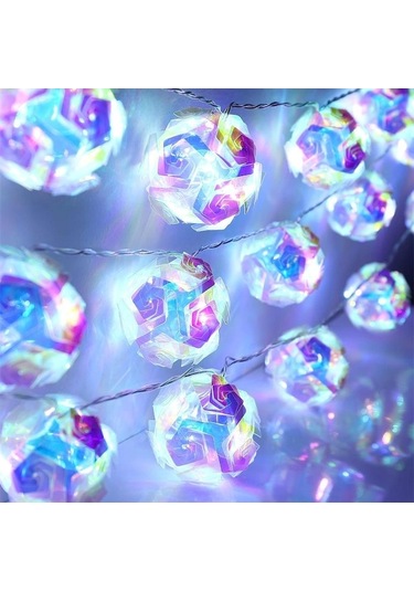 Pembe 40 Led Sihirli Top Işıklar Çelenk Peri Dize Işıklar Lazer Topu Dazzle Lamba Ev Partisi Kapalı Yatak Odası Dekorasyon Noel 1.5m 10led-usb Pembe Pembe