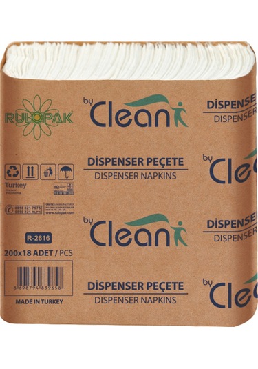 Rulopak By Clean Dispenser Peçete 200 Yaprak 18'Li Paket