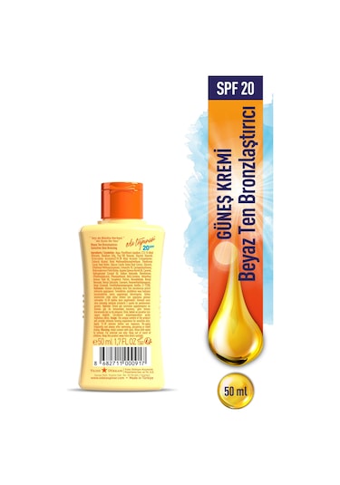 Eda Taşpınar SPF 20 Beyaz Ten Bronzlaştırıcı 50 ML