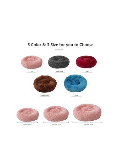 Vkemall Yumuşak Yuvarlak Kedi Ve Köpek Yatağı - Isıtmalı, Yıkanabilir, Rahat