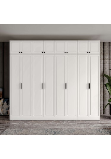Milas 8 Kapaklı Komple Mdf Yüklüklü Gardırop