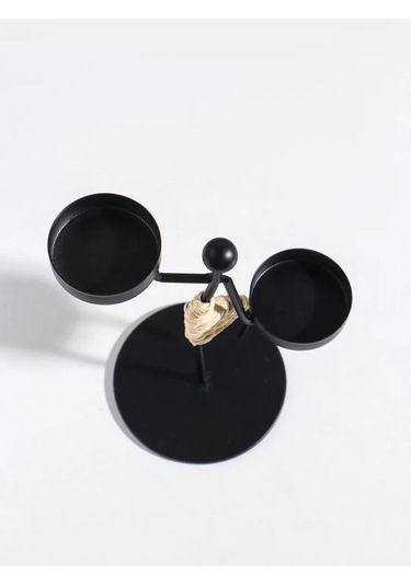 Simalend Mum İçin Metal Figürlü Şamdan 458077851 Siyah