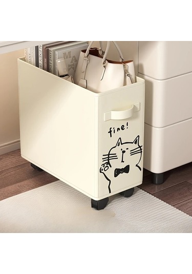 Xuweiwei Masa Altı Tekerlekli Çekmece - Mobil Ofis Organizasyonu İçin Krem Beyaz Krem Beyaz