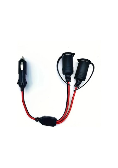 Dashanshop 1 Adet 15a Sigortalı 16awg Uzatma Kablolu 10ft Çift Çıkışlı Araç Çakmaklık Adaptörü 12v 24v Gps Dash Cam