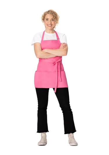 Unisex Üç Cepli Önlük Sıcak Pembe, Tek Beden Diğer