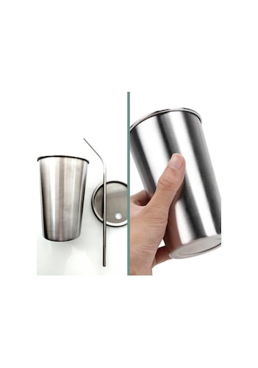 Omeniv 500ml 304 Çelik Bira Kola Bardağı Kupa Kahve Fincanı