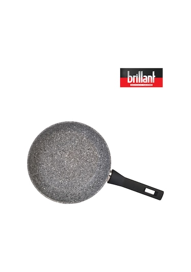 Brillant Lüks Granit 26 Cm Tava Yanmaz Yapışmaz Tava Gri