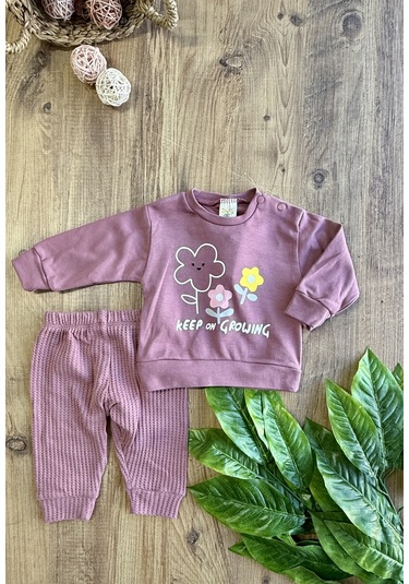Air Pantolonu Kareli Kız Bebek Pembe