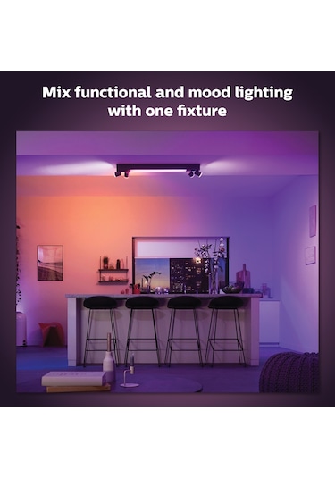 Philips Hue WCA Centris Led 4'lü Akıllı Spot Lamba 4x5.7W (Siyah)