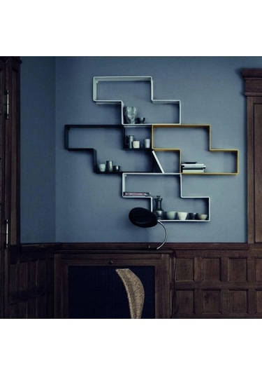 Dedal Metal Saclı Duvar Rafı Dekoratif Siyah