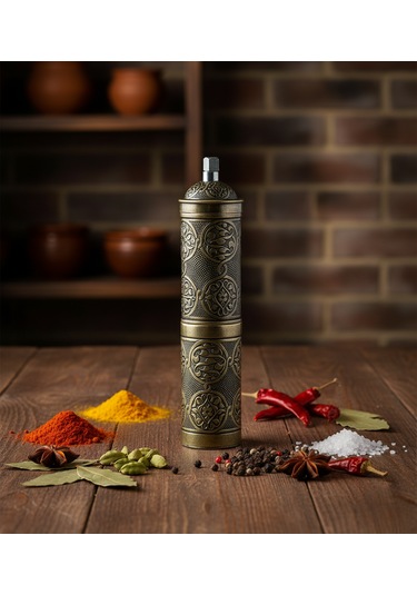 Ludıa Zamak Metal Kalay Renk 3 Lü Set Karabiber,kahve,çörek Otu El Değirmeni Öğütücü Grinder S2 Koyu Gri