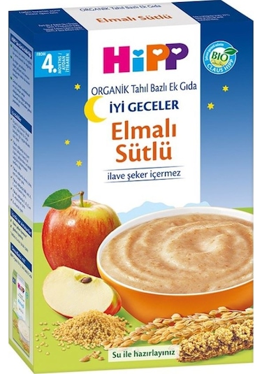 Hipp Organik İyi Geceler Elmalı Sütlü Tahıl Bazlı 4+ Ay Kaşık Maması 250 G