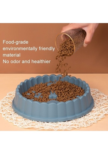 Dm Cbtx Yavaş Mama Kasesi - Boğulma Önleyici Köpek Ve Kedi Kabı, Yeşil