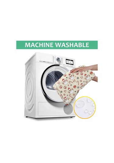 Noel Desenli Dikdörtgen Masa Örtüsü 60x84 İnç, Su Geçirmez Ve Leke Tutmaz Noel Baba Noel Barış