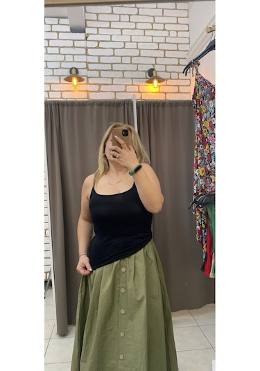 Tuba Toptaş Pamuklu Askılı Bluz Beyaz