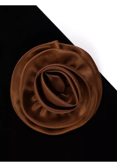 Slubov'u Kadın Çiçek Kumaş Broş 242900781 Kahverengi