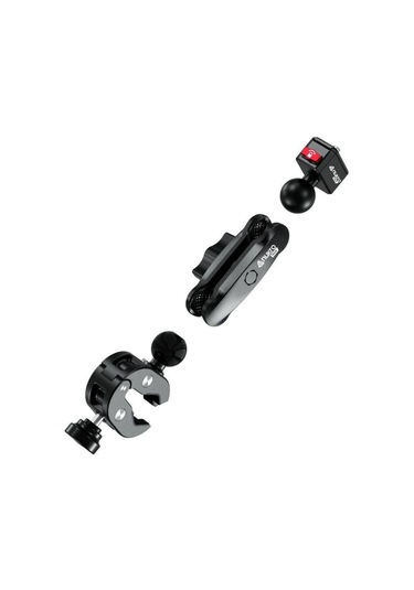 Kelepçe Bağlantılı 360 Aksiyon Kamera Tutucu Tak Çıkar Başlıklı Siyah