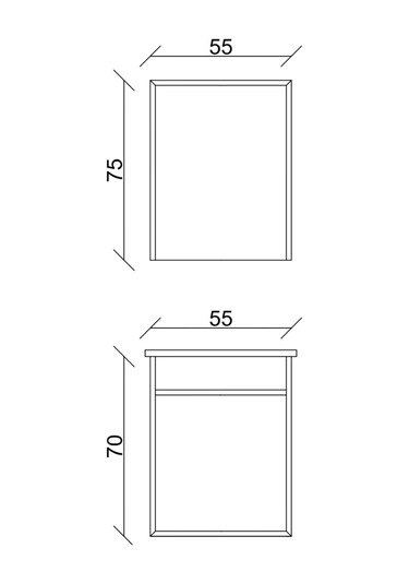 Sözcan Mobilya Dicle Tk. Asma Alt + Üst + Lavabo Antrasit 55 CM
