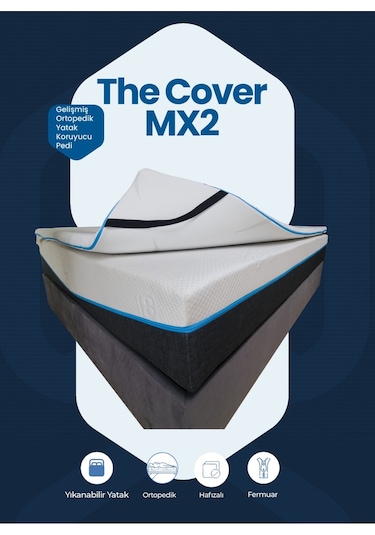 Cover Mx2 Gelişmiş Ortopedik Soft Sünger Yatak Sertleştirici Yıkanabilir Fermuarlı Kılıf 160 X 200 Çok Renkli