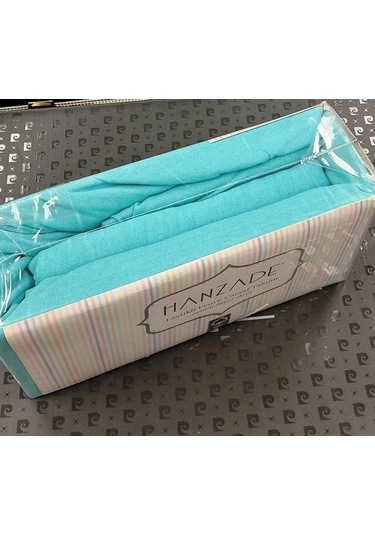 Hanzade %100 Pamuk Penye Lastikli Çift Kişilik Çarşaf Seti 160x200+30 - Turkuaz Turkuaz