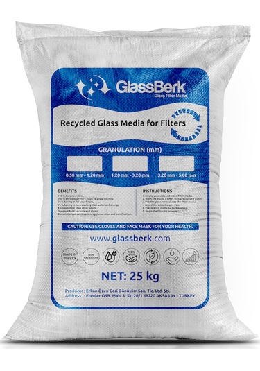 Glassberk Havuz Filtre Cam Filtrasyon Medyası 1,0-3,0mm Orta 25 Kg-toptancıyızbiz