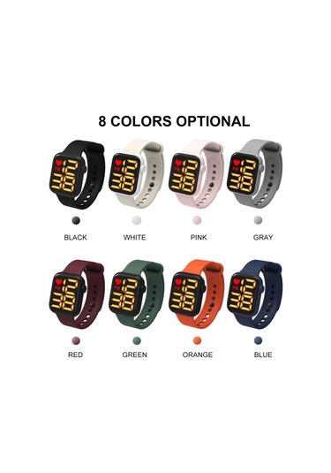 Tenfowee Xr4563 Spor Led Saat - 50m Su Geçirmez, Gece Işığı, Tarih/ay Gösterimi, 24 Saatli, Uzun Pil Ömrü, Tpu Kordon - Turuncu