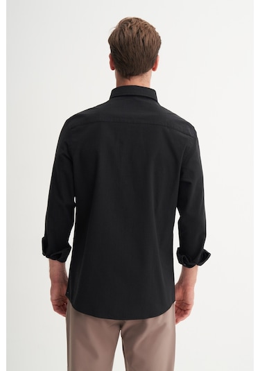 Cazador Regular Fit Erkek Uzun Kollu Gömlek Siyah 23085 Siyah Cazador Regular Fit Erkek Uzun Kollu Gömlek Siyah 23085 Siyah