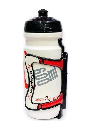 Sarissa Matara Tutucu Plastik Esnek Bisiklet Matara Kafesi Kırmızı Siyah - Kırmızı - Beyaz