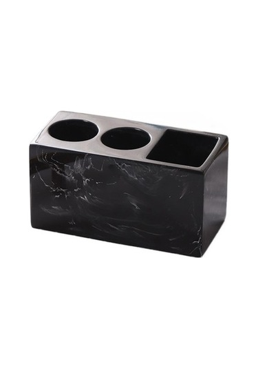 Willowhaven Yaratıcı Mermer Desen Reçine Işlevli Elektrikli Diş Fırçası Raf Diş Macunu Tutucu Banyo Temiz 2 Adet Beyaz Gri