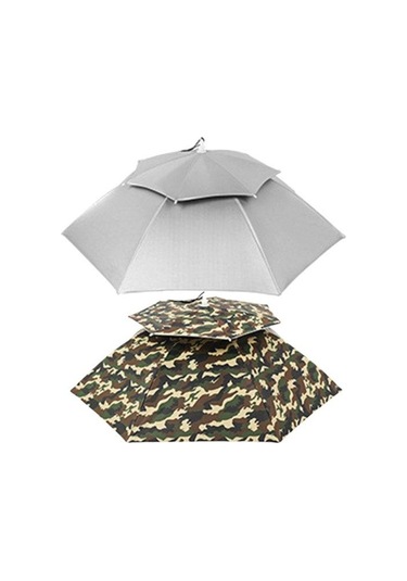 Gümüş Yetişkinler İçin Şemsiye Şapka Uygun Eller Serbest Hafif Kamuflaj Baskı Balıkçılık Malzemeleri Gümüş