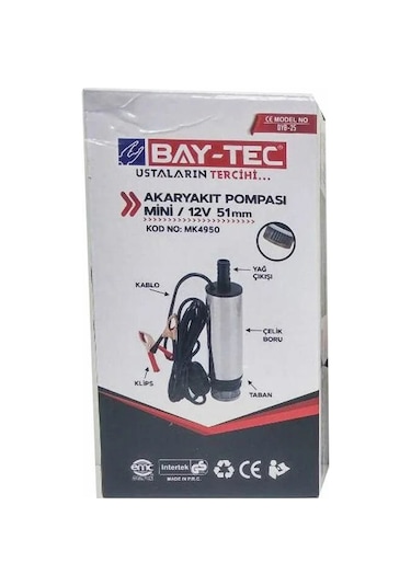 Bay-tec Mini Akaryakıt Pompası 12 Volt 38 Mm