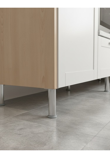 Ludıa Metal Ayarlanabilir 4 Adet Mobilya Ayağı Metal Tablalı 20cm Gri