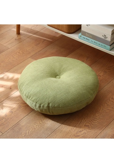 Zemin Koltuk Yastık Düz Renk Meditasyon Yoga İçin Uygun Yuvarlak 45cm-6 Ekru